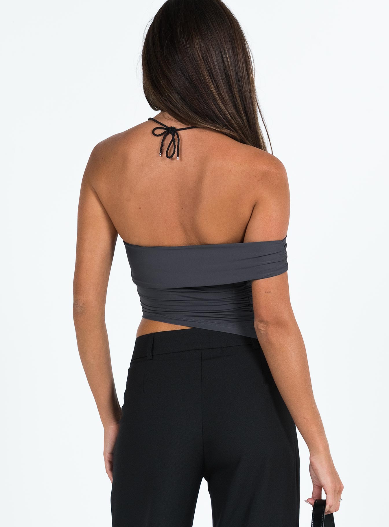 Jexter One Shoulder Top Slate