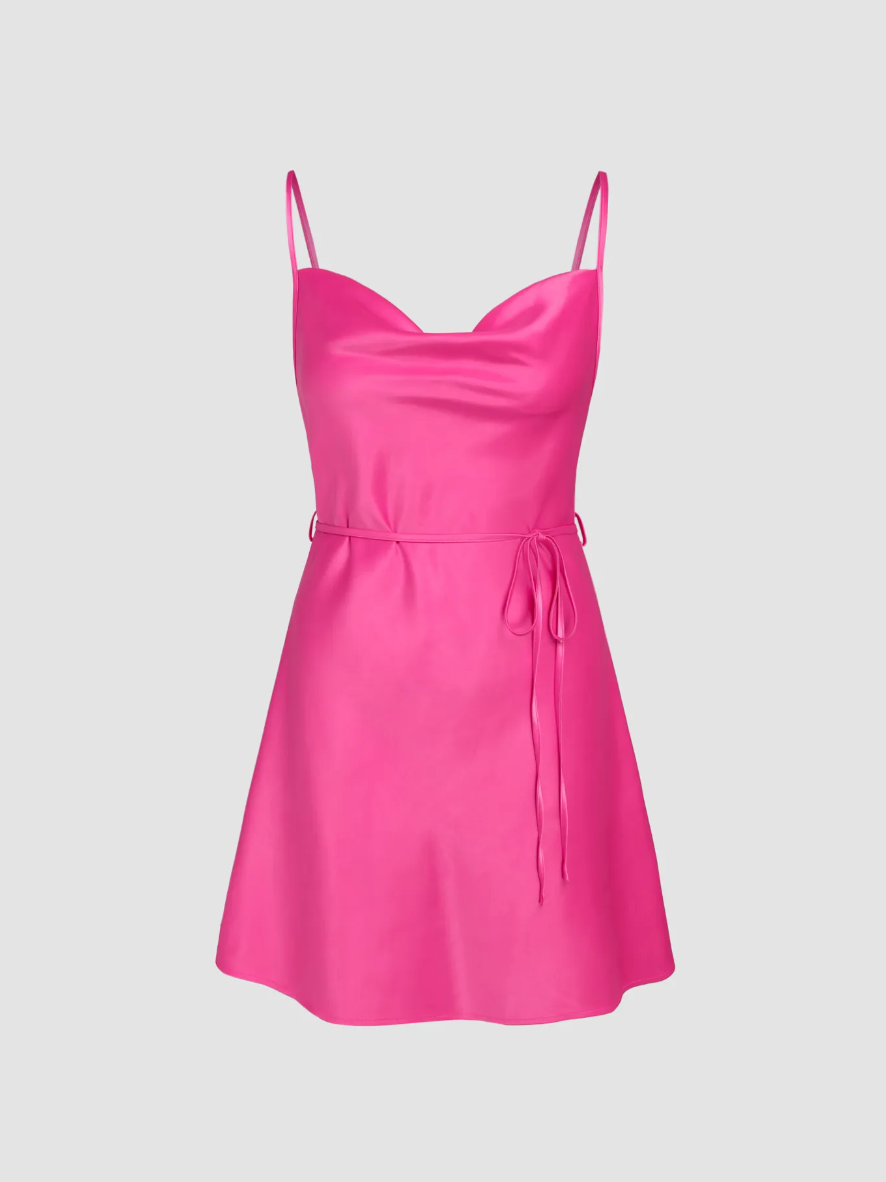 The Solid Satin Cami Dress