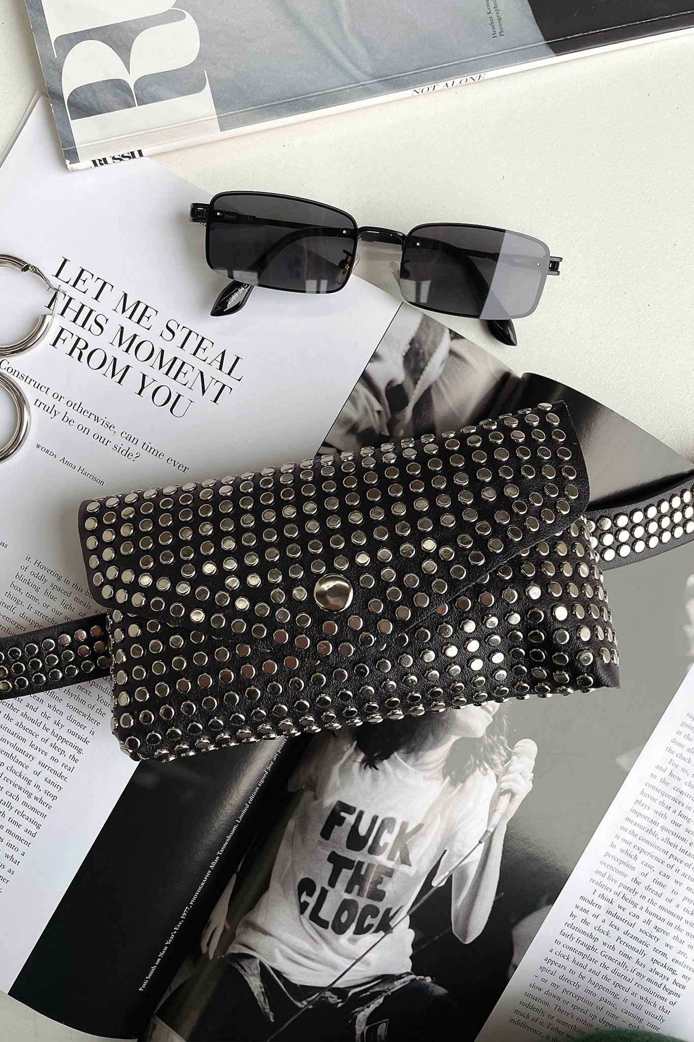 Astra Belt Bag - Black Studded